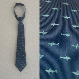 Gymboree Blue Shark Pattern Kids Tie